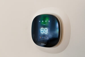 Thermostat set to a cool room temperature