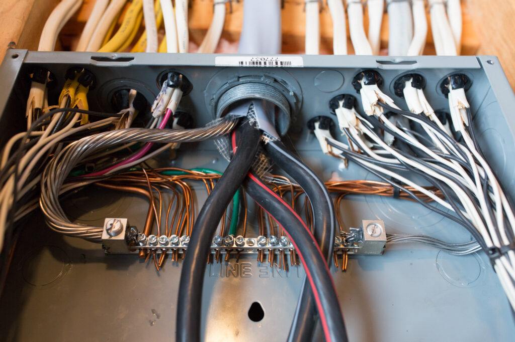 Electrical panel open for repairs