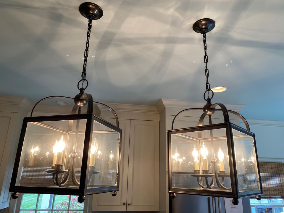 Hanging lights in a South Carolina kitchen
