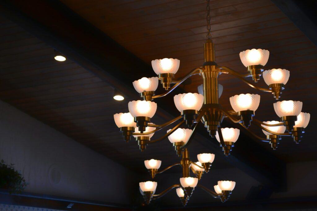 Elegant chandelier with warm light